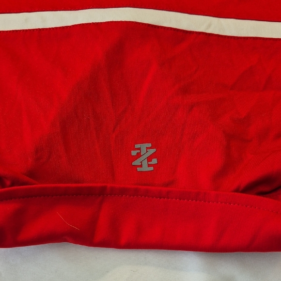 Izod Red Polo Mens Shirt with Striped Collar Short Sleeve - Picture 14 of 15